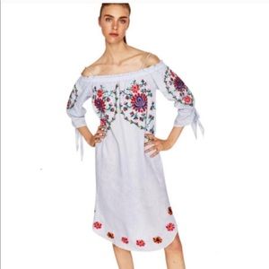 Zara || Embroidered off the shoulder dress